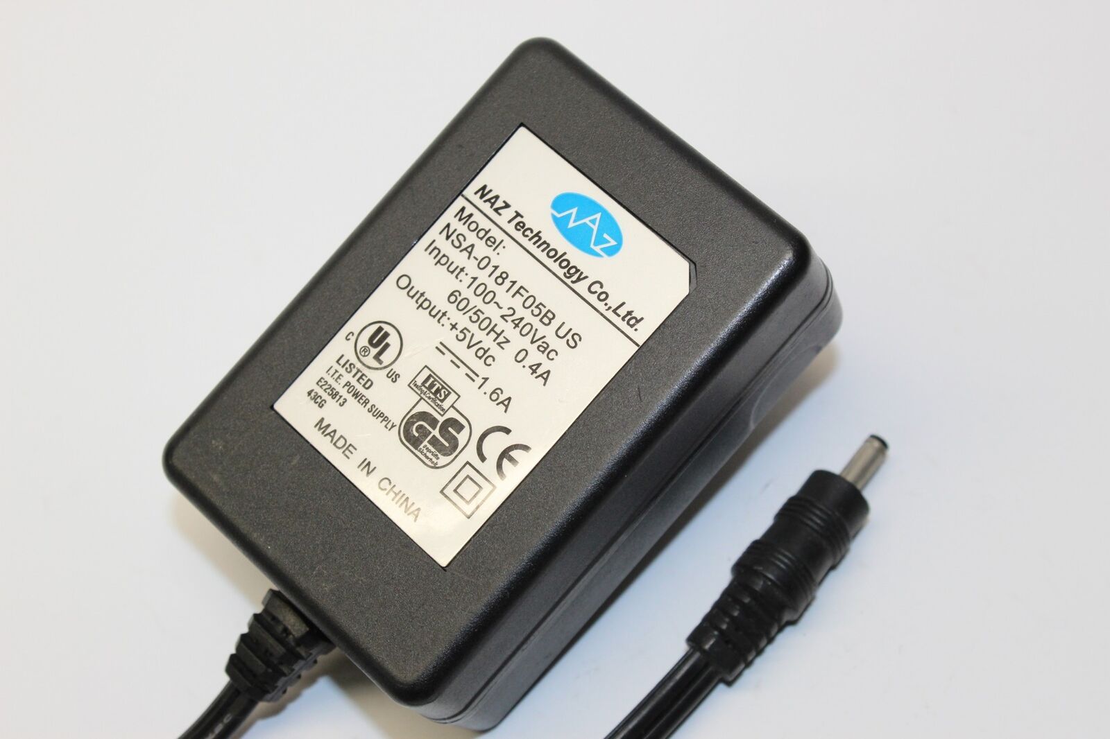 New 5V 1.6A NAZ NSA-0181F05BUS Power Supply Ac Adapter